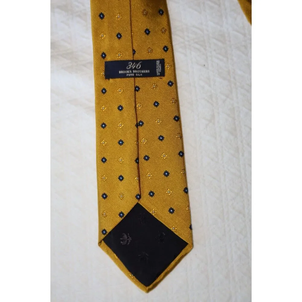 Shiny Gold 346 Brooks Brothers Tie QUALITY